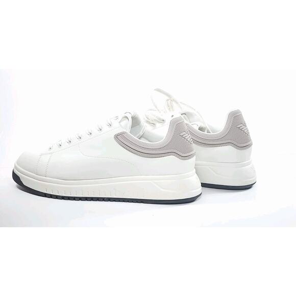 EMPORIO ARMANI X4X264 XN001 Men\'s White Leather Low-Top Sneakers US SIZE 12 main image 9